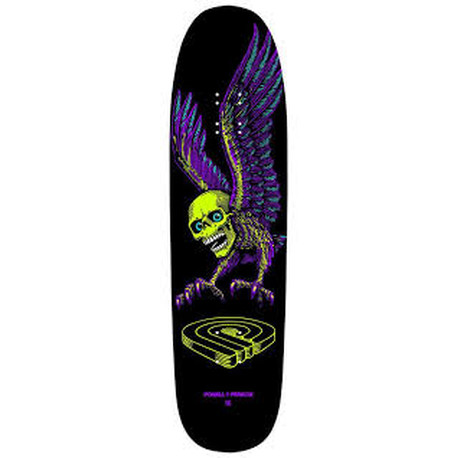 Powell Peralta Funshape Winged Skull 2 Skateboard Deck - Lime/Purple - 8.75in x21