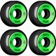 Bones Wheels 100 's V5, color negro y verde – Juego de ruedas para skateboard (54 mm) 100 A (4 unidades)